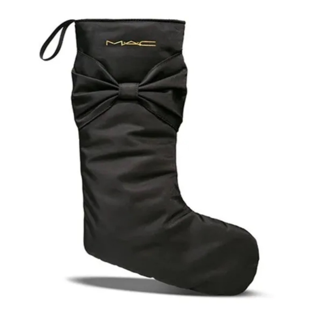 MAC Cosmetics Black Satin Bow Christmas Stocking